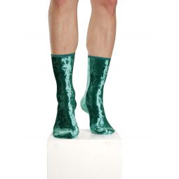 Hammered Velvet Ankle Socks - Emerald