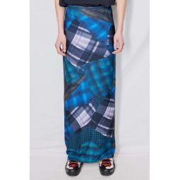 Mixed Flannel Jersey Maxi Skirt - Print