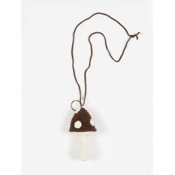 Medium Mushroom Kychn/ Necklace - Brown