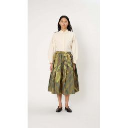 Double Rideau Skirt - Ikat Khaki