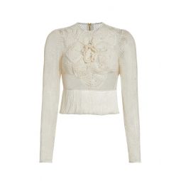 Embroidered Crochet Top - Ivory