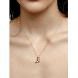 Cowboy Boot Charm Necklace - Gold