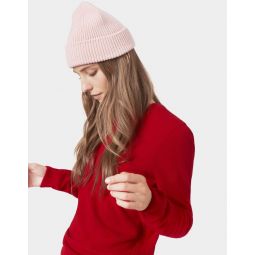Recycled Merino Wool Beanie - Faded Pink
