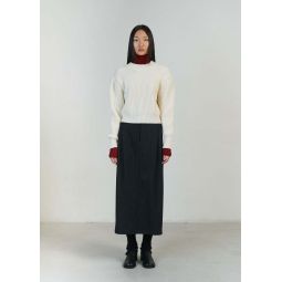 Amomento Stripe Wool Garconne Skirt - Black Stripe
