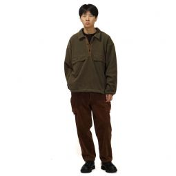SNAP FLEECE PULLOVER - OLIVE
