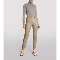 Teddy Leather Pants - Pewter