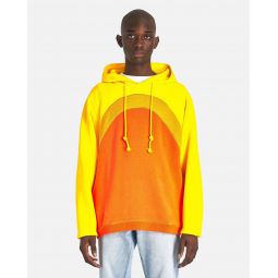 Rainbow Knit Hoodie - Orange/Yellow
