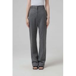 WOOL STRAIGHT PANTS. INVISIBLE ZIPPERS IN THE BOTTOM - Black/White