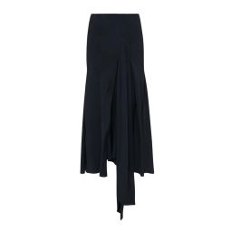 Asymmetric Tie Detail Skirt - Midnight
