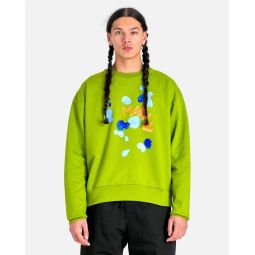 Dripping Flower Loopback Sweatshirt - Kiwi