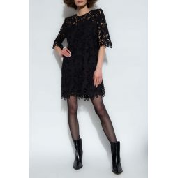 Black Lisole Lace Dress