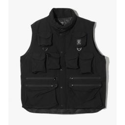 Multi-Pocket Zipped Vest - Black