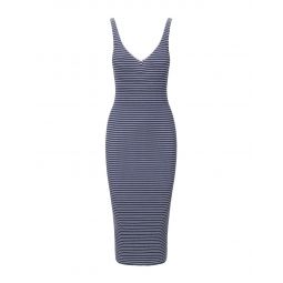 Dana Dress - Navy Micro Stripe