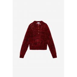 Mohair Lace Polo - Racing Red