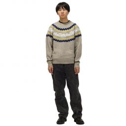NORDIC JACQURD KNIT SWEATER - GRAY