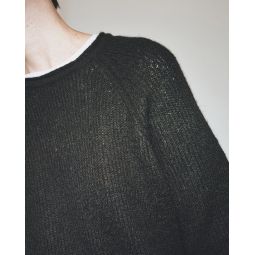 Mohair Blend Crewneck Sweater - Black
