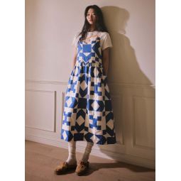 Tanya Patchwork Dress - Blue/Cream