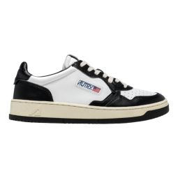 Medalist Low Sneakers in Two Tone Leather Man AULM-WB01 sneakers - White/Black