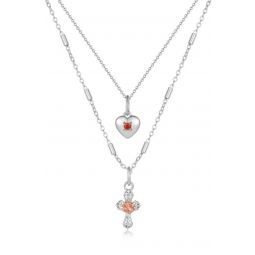 Cross My Heart Charm Necklace - Silver