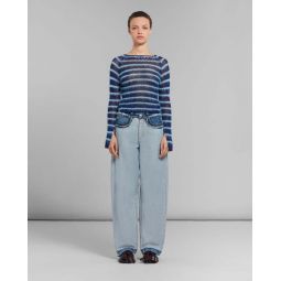 Blue Inside Out Denim Carrot Fit Jeans - Light Wash Denim