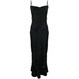Renny Slip Satin Maxi Dress - Black