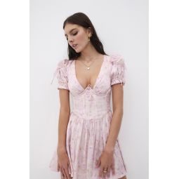 Paulina Puff Sleeve Mini Dress - Light Pink