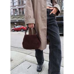 Aninon Suede Leather Purse - Brown