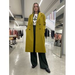YELLOW DOUBLE BREASTED COAT - Mustard Yellow