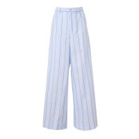 Cotton Poplin Trousers - Blue Stripe