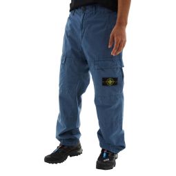 Garment-dyed Cargo Pants - Dark Blue