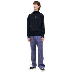 Wool Turtleneck Sweater - Navy Blue