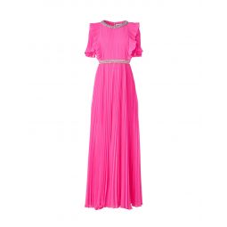 Chiffon Diamante Maxi Dress - Pink