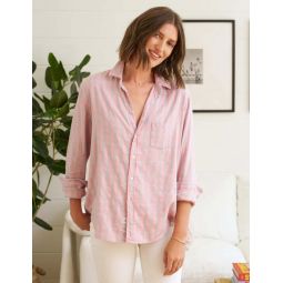 Eileen Relaxed Button-Up Shirt - Grey/Pink Check