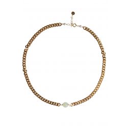 Seree Charlotte Jade Chain Necklace - Green/Gold