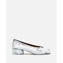 Vintage Leather Tabi Ballerina Heels - Black/White