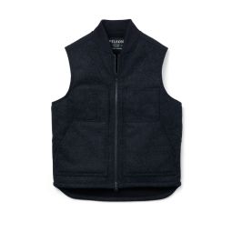 Lined Mackinaw Wool Work Vest - Black