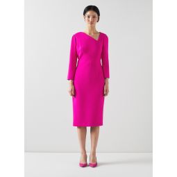 Alexis Pink Wool Crepe Shift Dress - Light Orchid Pink