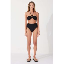 TEXTURED WAISTED FULL BRIEF - BLACK