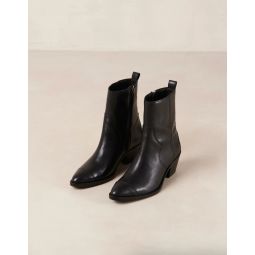 Austin Cowboy Ankle Boots - Black