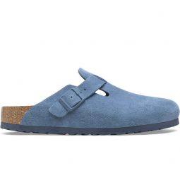 Boston Soft Footbed Suede Leather Slippers - Elemental Blue