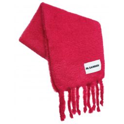 Mohair Knitted Scarf - Red