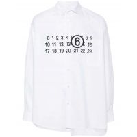 Long Sleeve Printed Shirt - White