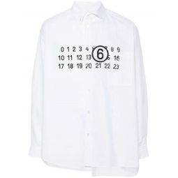 Long Sleeve Printed Shirt - White