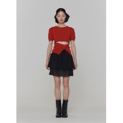 Sheer Layered Skirt - Ivory/Black