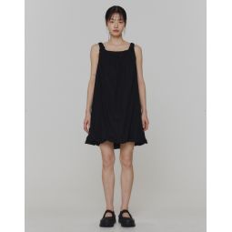 Sheer Volume Mini Dress - Black
