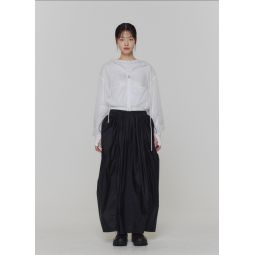 Layered Shirring Skirt - Black