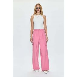 Brynn High Rise Relaxed Cargo Trouser - Pink Cosmos