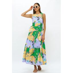 Sleeveless Piped Maxi - Stockholm Green