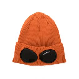 Goggles Detail Ribbed Beanie - Gold Flame