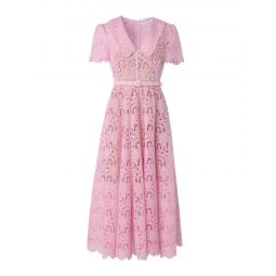 Guipure Lace Midi Dress - Pale Pink